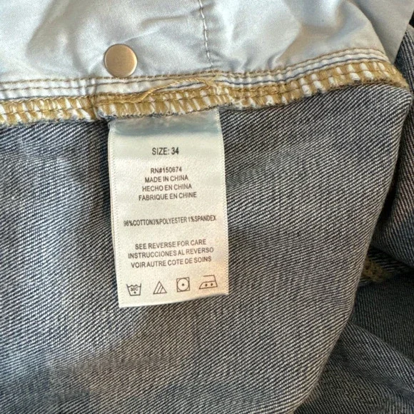 Wash Lab Vera Ankle Straight Jeans in Dive Blue Size 34 - Picture 7 of 8